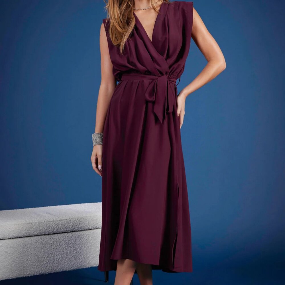 NWT Bishop + Young Object Of Affection Aeries Wrap Dress In Bordeaux